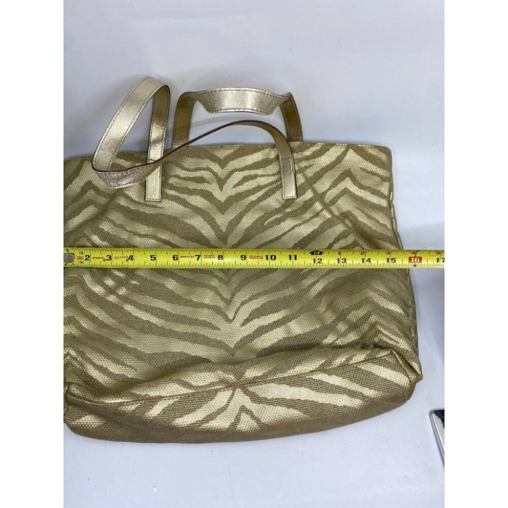 MICHAEL KORS Gold Tan Large Inter Woven Tote Bag - Picture 6 of 16